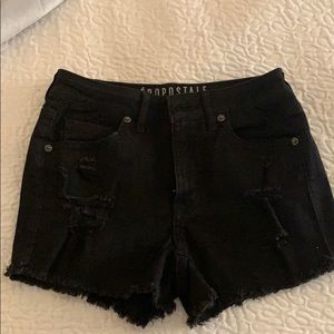Aeropostale black ripped denim shorts